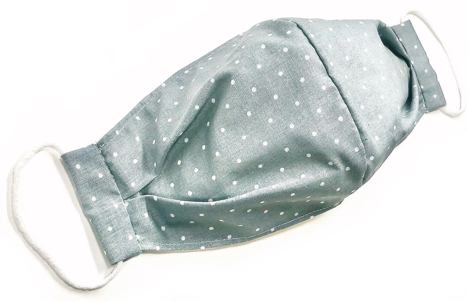 Gray polka dot cotton face mask doublelayered washable Etsy