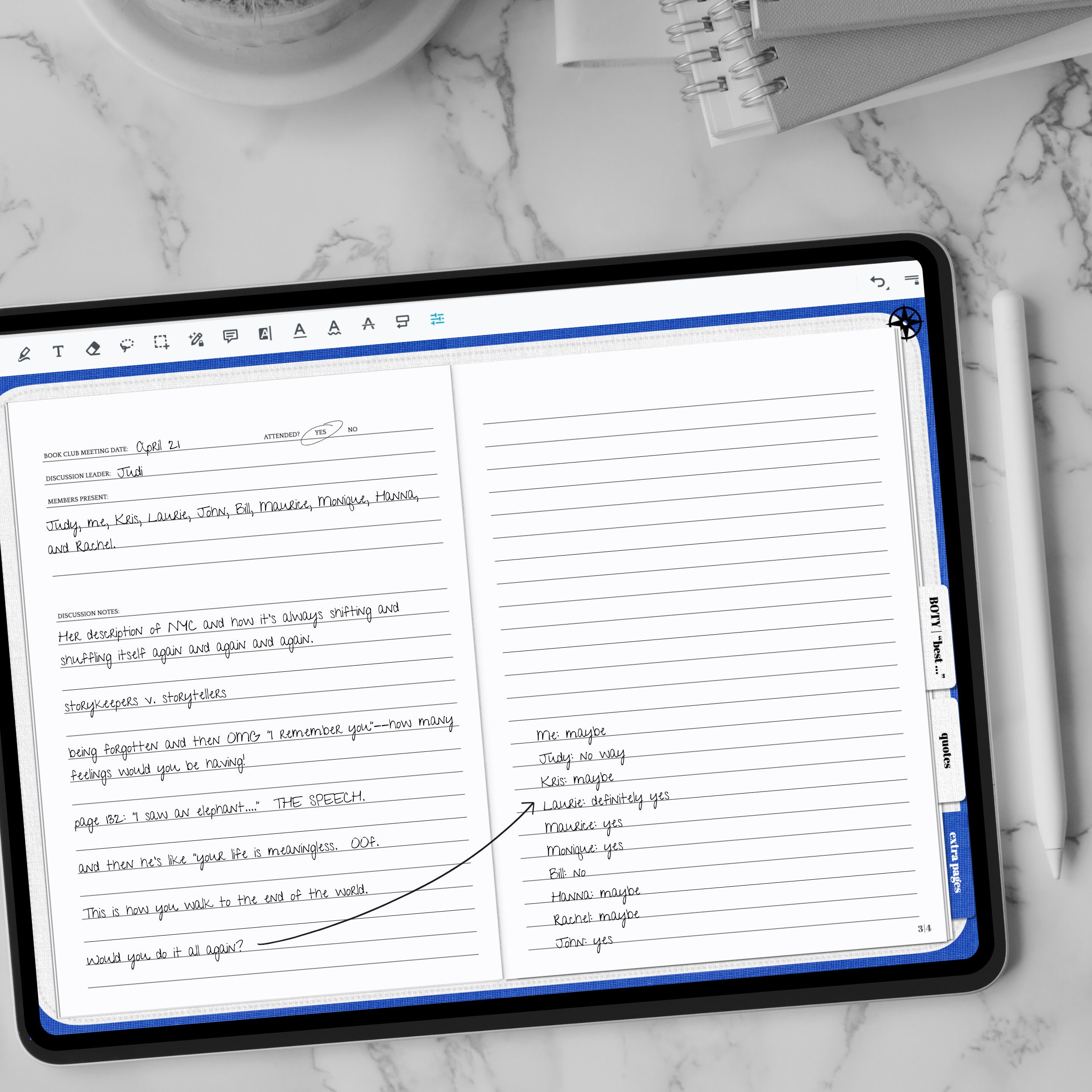 BOOK CLUB Digital Reading Journal | Digital Book Journal for Book Clubs ...