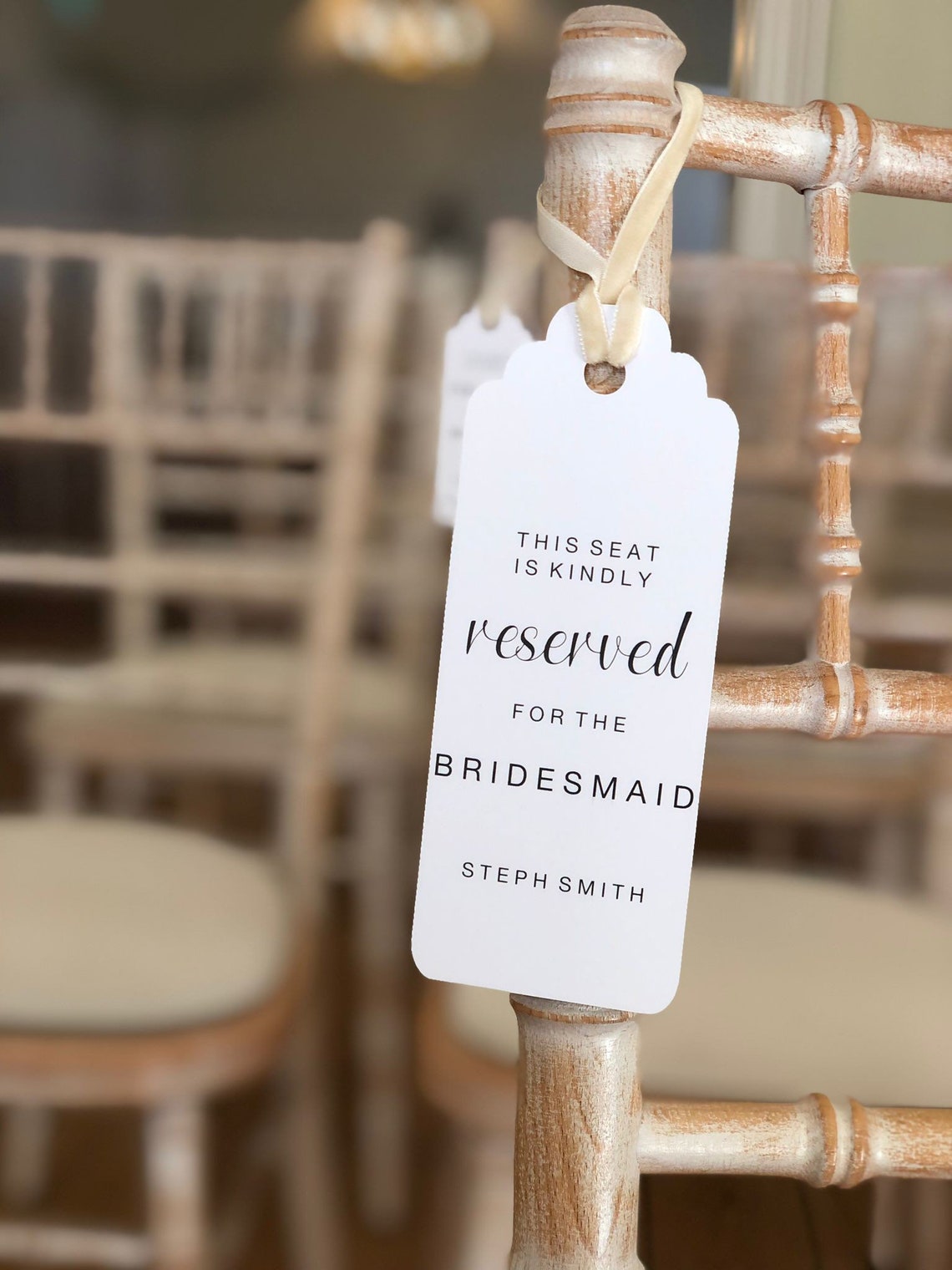 Seat Reservation Tag Wedding Reserved Chair Tag Wedding Etsy UK