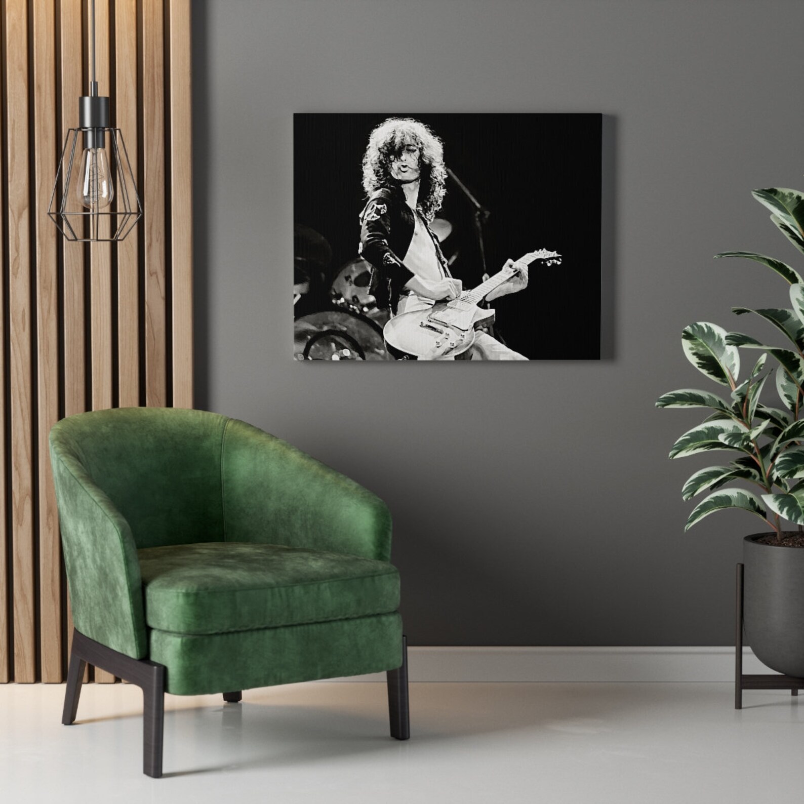 Jimmy Page in 1975 Led Zeppelin Canvas Guitarist Hard Rock Etsy Canada