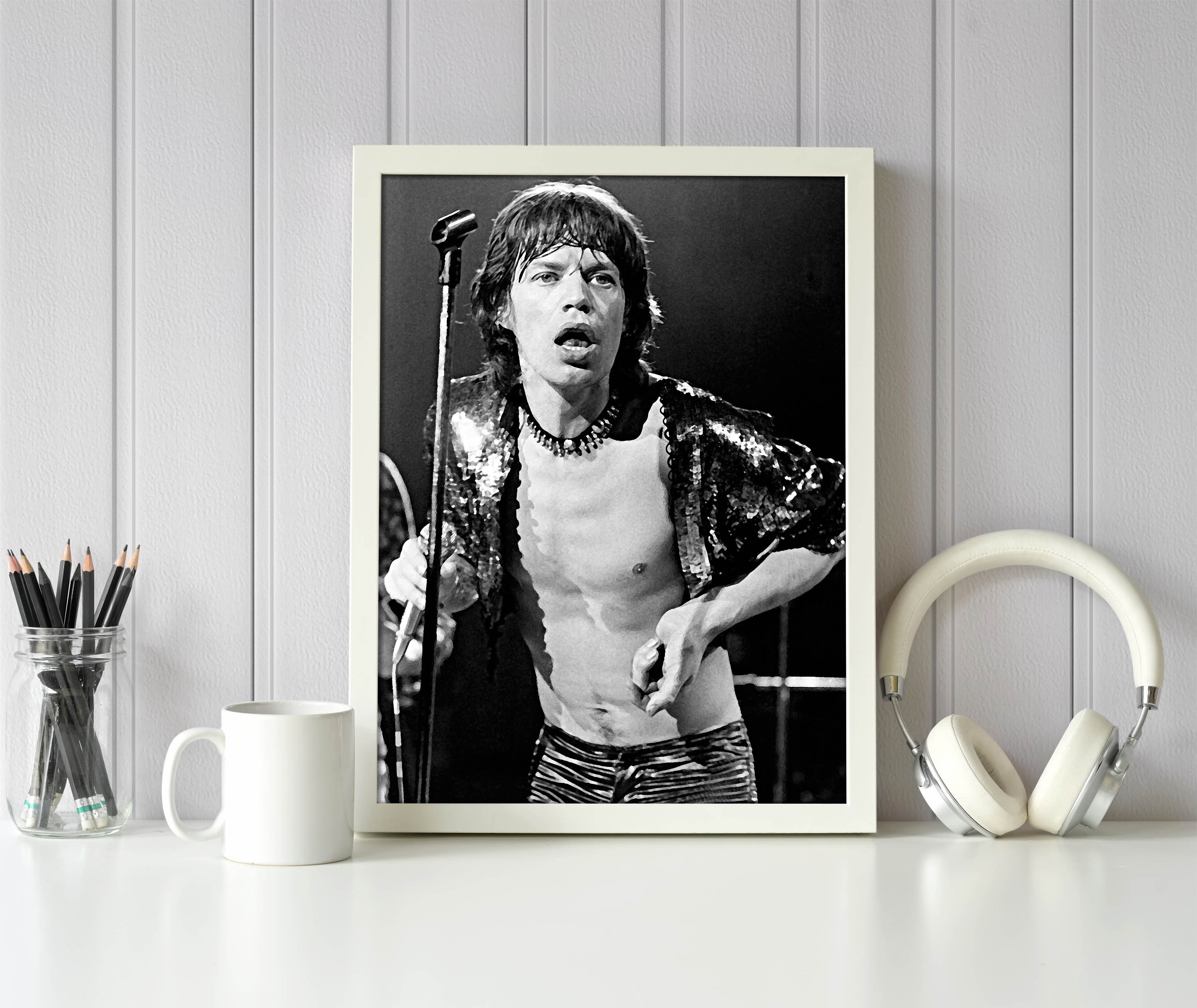 Mick Jagger in 1973 Print Rolling Stones Art Poster Rock Music Etsy