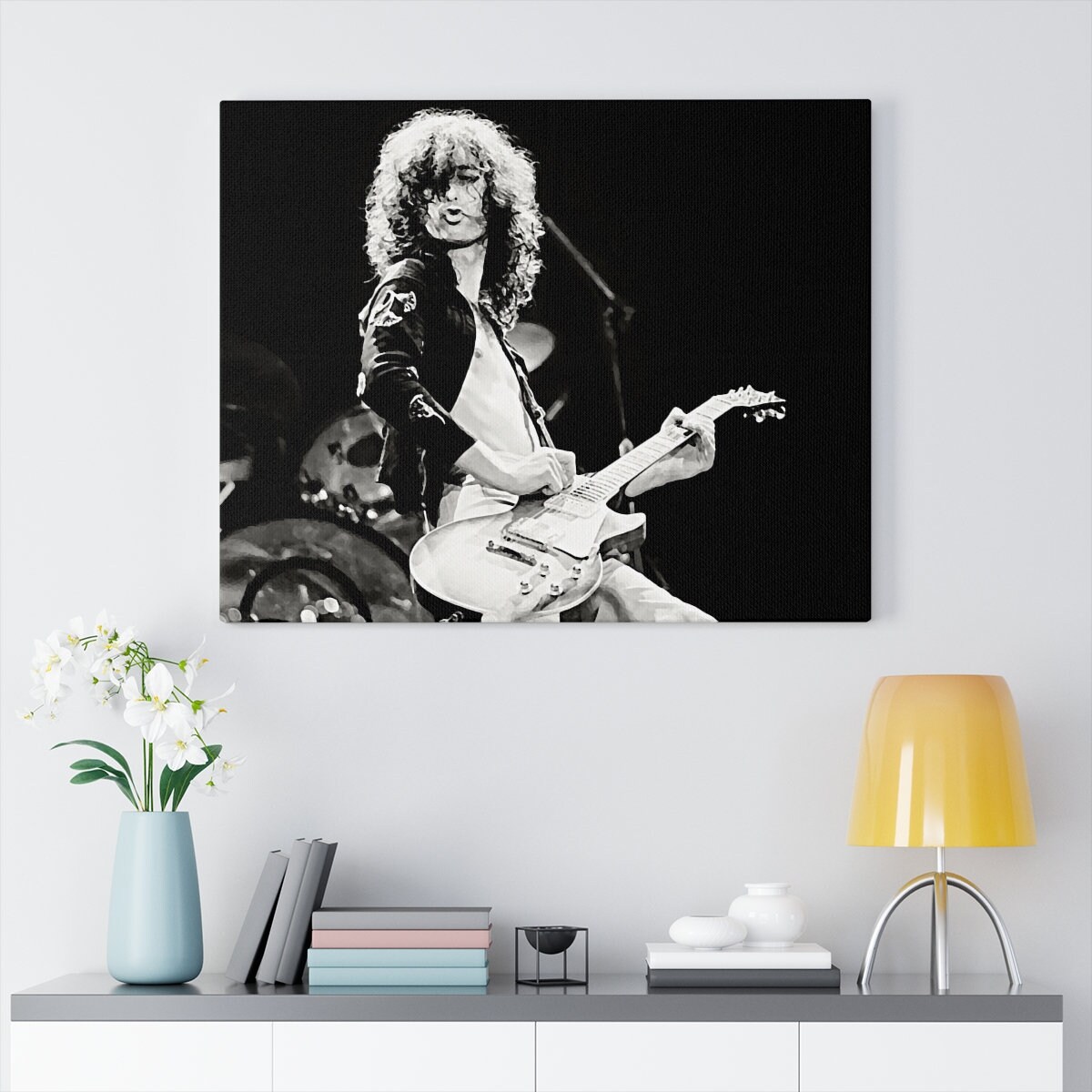 Jimmy Page in 1975 Led Zeppelin Canvas Guitarist Hard Rock Etsy Canada