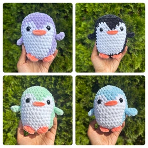 Peluche pingouin au crochet | Peluche Amigurumi en velours