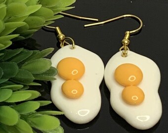 Egg Earrings, Egg, Dangle Earrings, Food Earrings, Unique Earrings, Gift Idea, Fun Earrings, Novelty Earrings, Cute Earrings, Weird Earrings