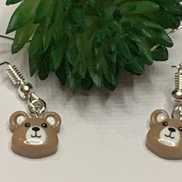 Teddy Bear Earrings, Bear Earrings, Bear, Dangle Earrings, Animal Earrings, Gift Idea, Unique Jewelry, Weird Earrings, Silly Earrings, Teddy