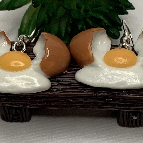 Egg Earrings, Egg, Dangle Earrings, Food Earrings, Unique Earrings, Gift Idea, Fun Earrings, Novelty Earrings, Cute Earrings, Weird Earrings