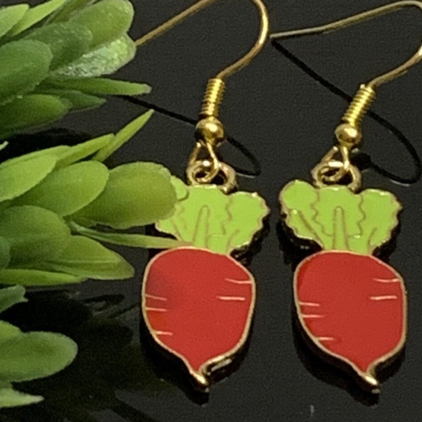 Beet Earrings, Beet, Dangle Earring, Unique Earrings, Food Earrings, Weird Earrings, Fun Earrings, Novelty Earring, Vegetable, Gift Idea