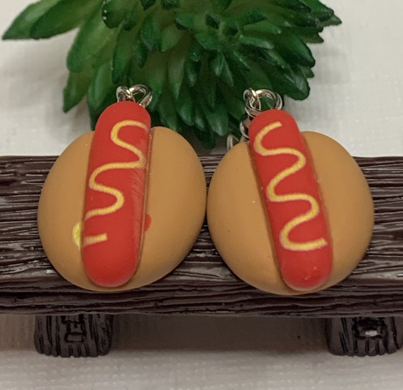 Hot Dog Earrings, Hot Dog, Dangle Earrings, Unique Earrings, Food