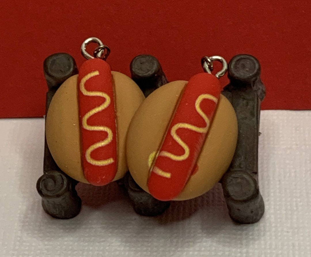 Hot Dog Earrings, Hot Dog, Dangle Earrings, Unique Earrings, Food