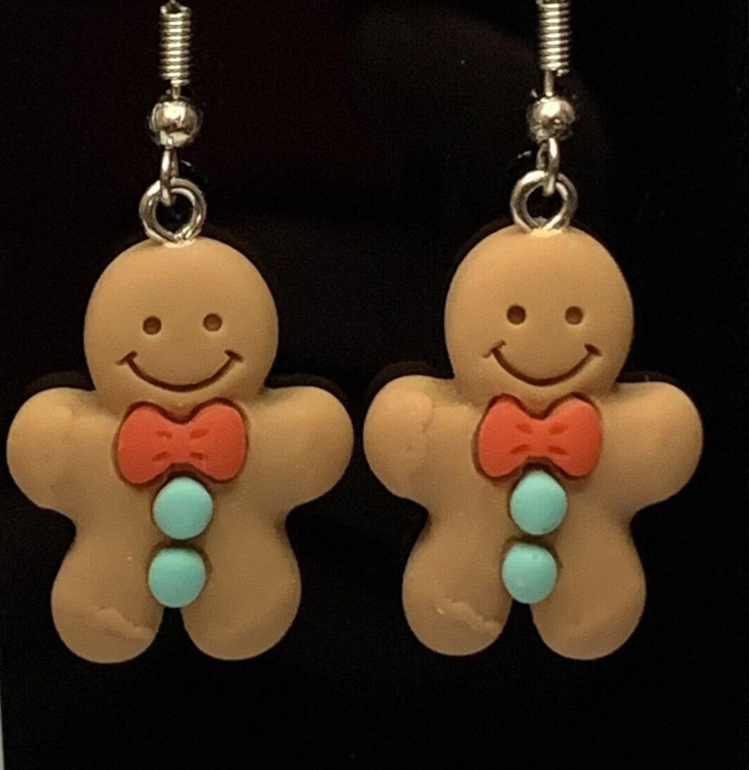 Gingerbread Man Earrings, Gingerbread Man, Gift, Christmas, Unique Earrings, Dangle Earrings