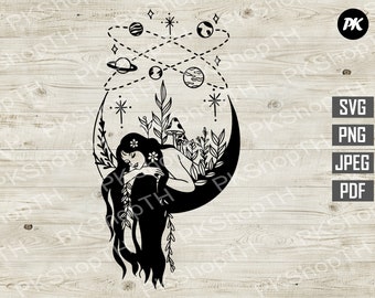 Download Moon Girl Svg Etsy