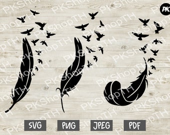 Download Feather With Birds Etsy