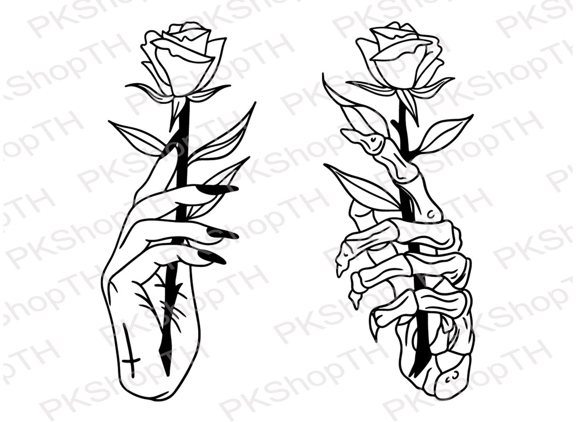 Hand Holding rose svg Floral hand svg png. pdf. jpg Woman Etsy