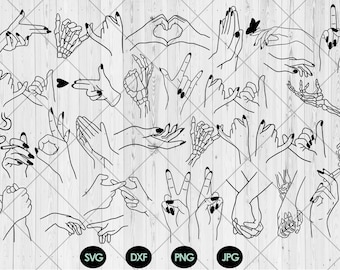 Pinky promise svg bundle, Holding hands svg, png, dxf, jpg, Couple hands together svg, Cute woman hands line art svg, Instant Download