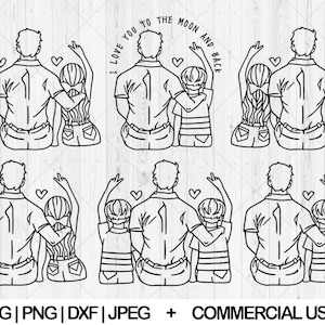 Padres aman el paquete svg, padre e hijo svg, dxf, png, jpg, cita de papá svg, padre e hijo svg, padre e hija svg, descarga instantánea