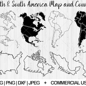 Nord- und Südamerika Karte svg, Amerika Karte svg, dxf, png, jpg, Weltkarte svg, Reise Karte svg, Country Karte svg, Karte svg, Instant Download