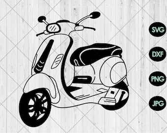 Cute vespa svg, Scooter svg, dxf, png, jpg, Motorbike svg, Vintage vespa svg, Retro motorcycle svg, Cute scooter svg, Instant Download