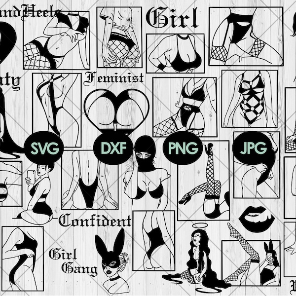 Sexy woman body svg bundle, Body positivity svg, dxf, png, jpg, Girl gang svg, Girls body svg, Sexy ass svg, Bikini svg, Instant Download