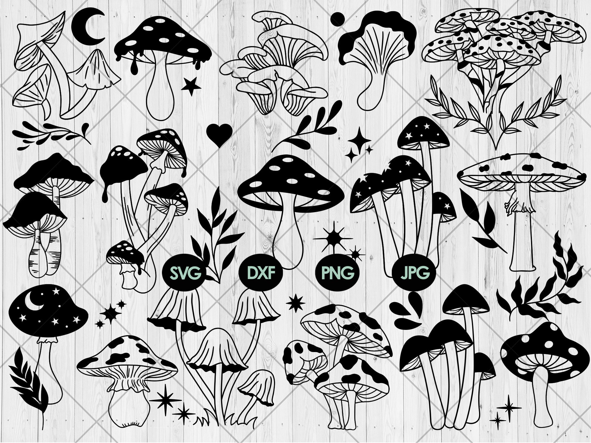 Mushroom Svg Bundle Magic Mushroom Svg Dxf Png Jpg - Etsy