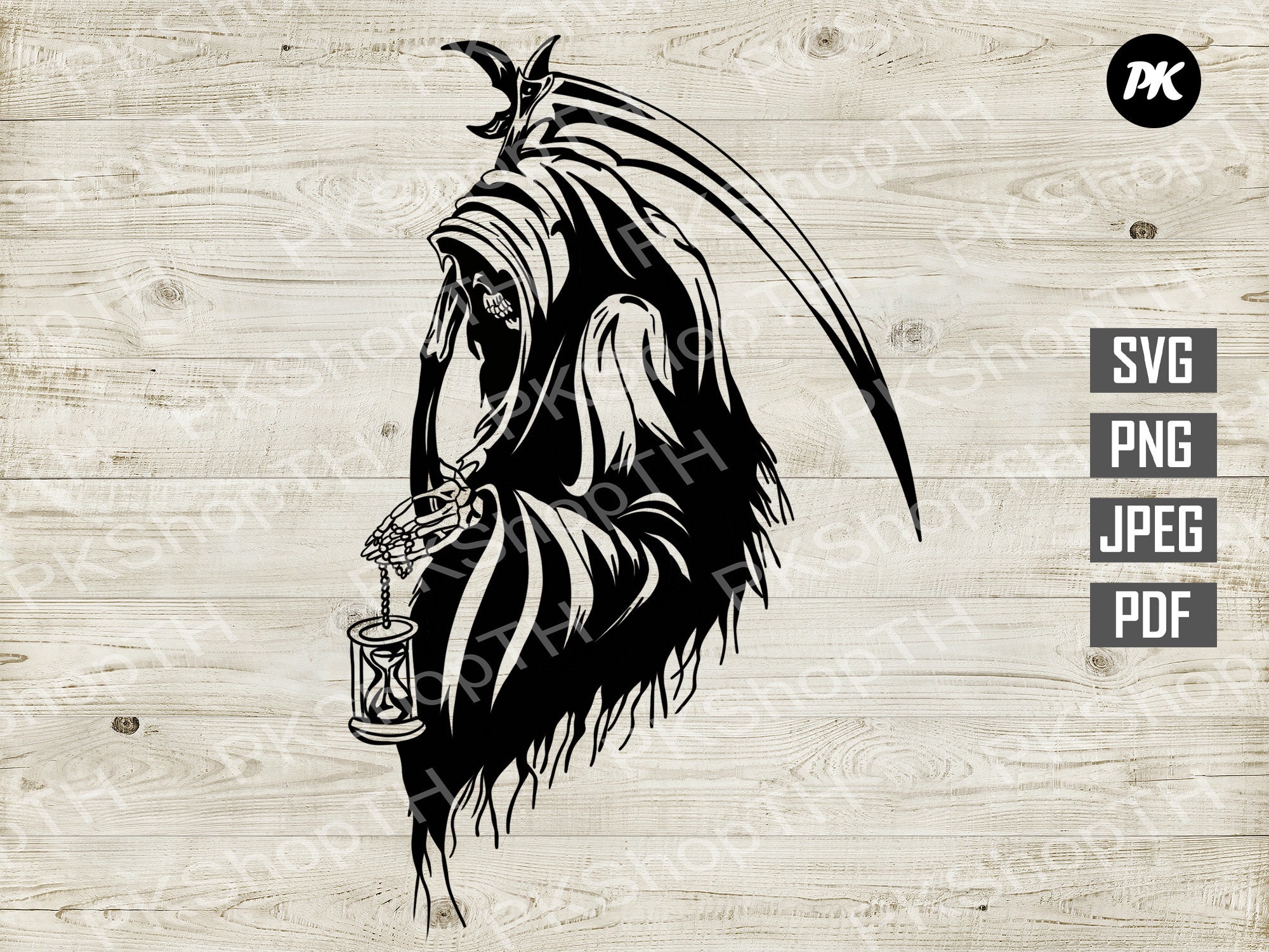 Grim reaper svg Grim reaper skull skeleton svg png pdf | Etsy