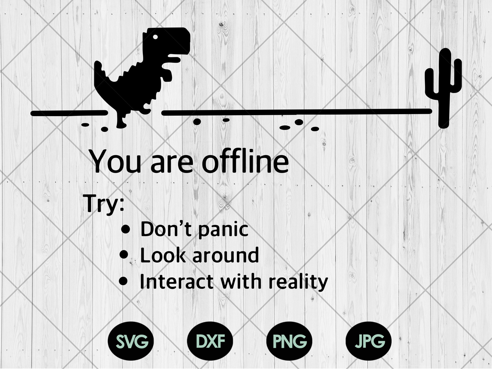 You Are Offline T-Rex [Dino Run] Pixel Art Dinosaur Game Long Sleeve T-Shirt