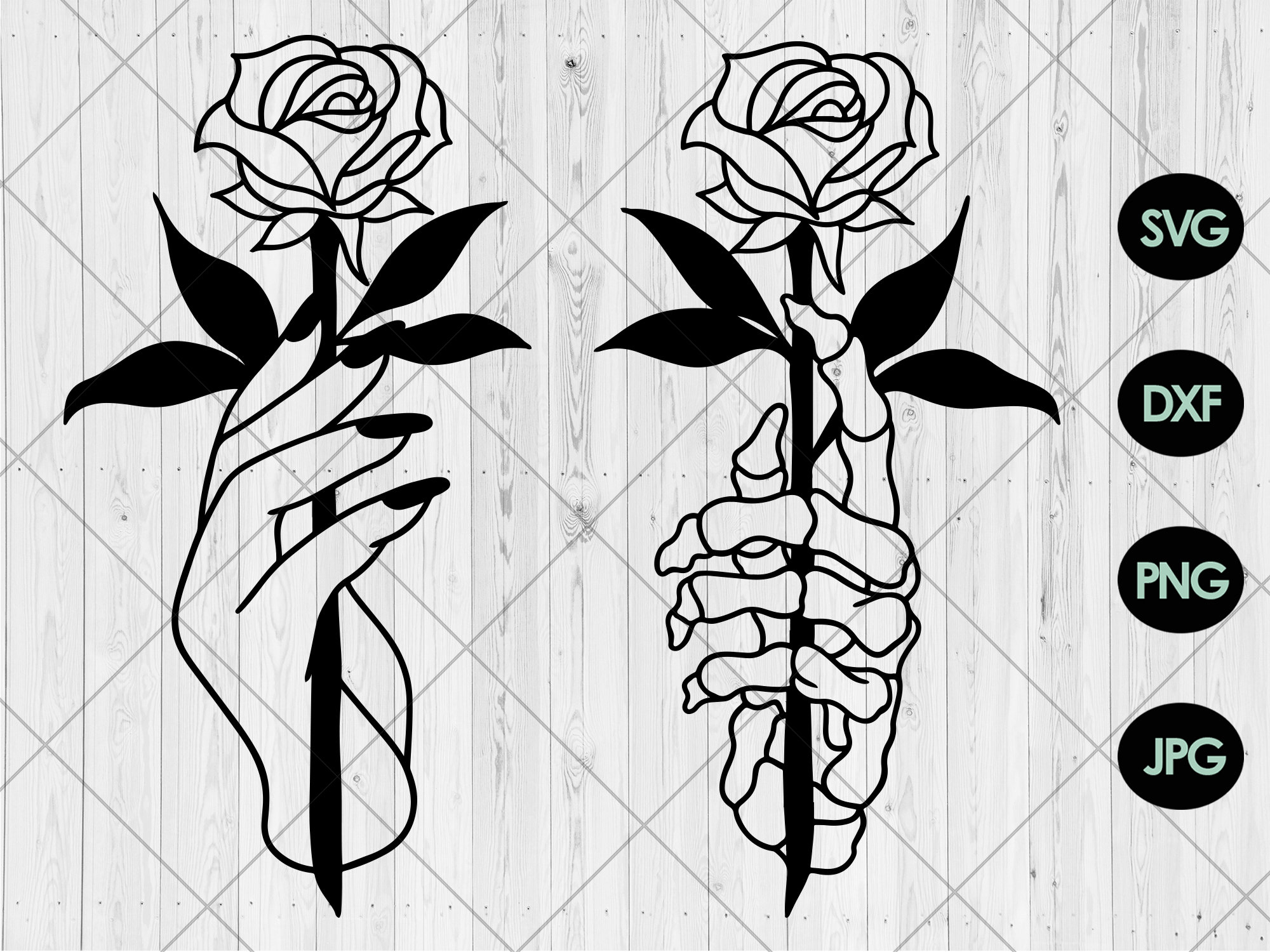 Hands Holding A Rose Drawing