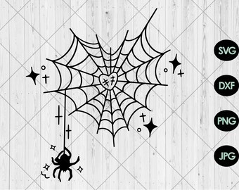 Cute spiderweb svg, Heart spiderweb svg, png, dxf, jpg, Spider svg, Cute spider svg, Spider witch svg, Witchcraft svg, Instant Download