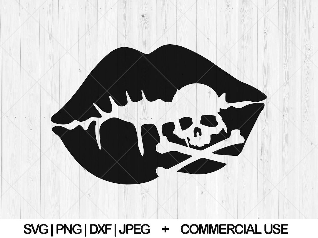 Skull Lips Svg Lips With Skull Svg Dxf Png Jpg Sexy Lip Etsy