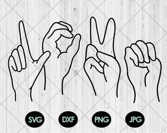 LOVE hand sign svg, Cute I love you hand sign svg, png, dxf, jpg, Cute hand love sign svg, Hand lagnuage svg, Love svg, Instant Download