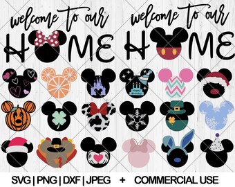 Interchangeable home sign Layered svg, Mickey welcome home svg, dxf, png, jpg, Mouse home sign svg, Welcome home sign svg, Instant Download