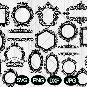 Mirror frame svg bundle, Vintage frame svg, png, dxf, jpg, Ornate frame svg, Baroque frame svg, Princess frame svg, Instant Download
