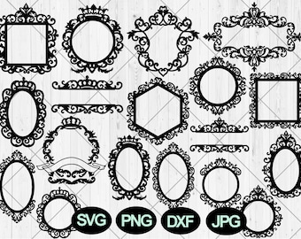 Mirror frame svg bundle, Vintage frame svg, png, dxf, jpg, Ornate frame svg, Baroque frame svg, Princess frame svg, Instant Download
