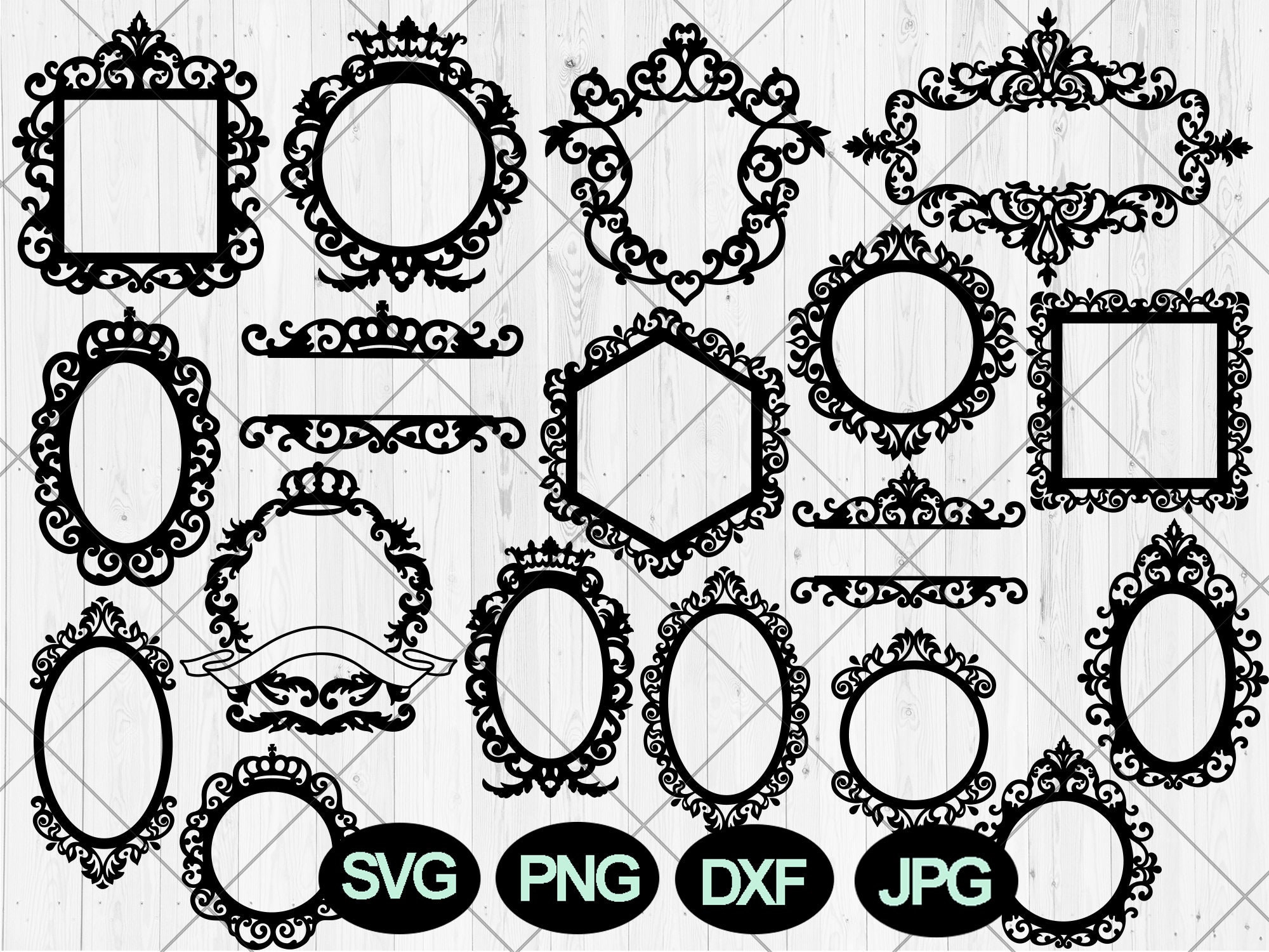 78 Vintage Frames Svg, Monogram Frame, Vintage Label Svg, Wedding Frame PNG  SVG EPS Files for Cricut Silhouette, Easy Cut, Instant Download