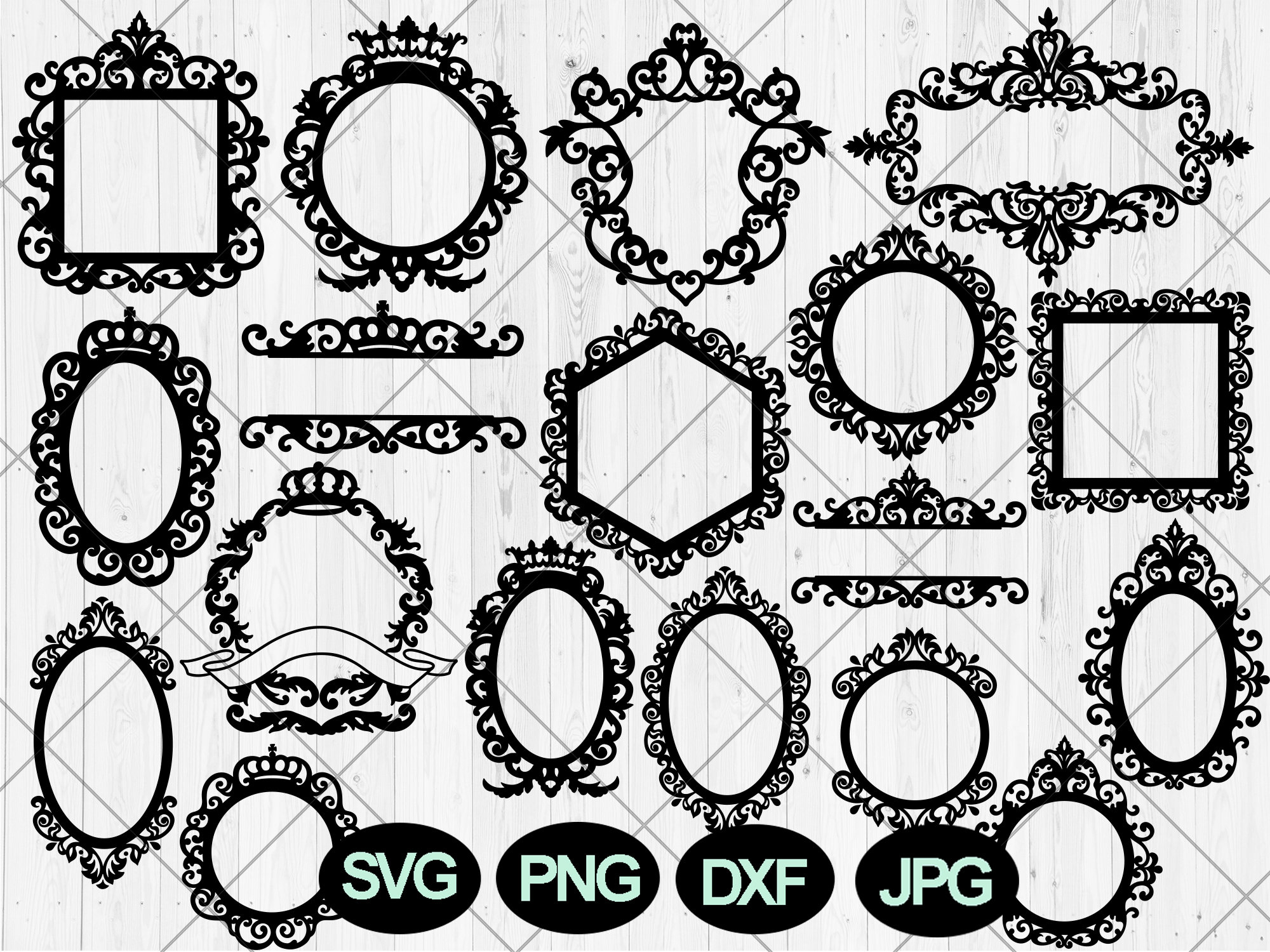 Victorian art ornate scroll frame on white Stock Vector Image