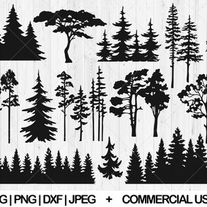 Tree svg bundle, Forest line svg, dxf, png, jpg, Tree line svg, Forest tree svg, Forest trees silhouette, Pine tree svg, Instant Download