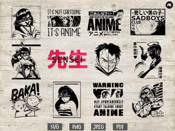 Download Anime svg bundle Anime quote svg png pdf jpg Funny | Etsy
