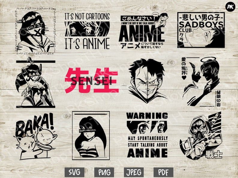 Download Pdf Funny Anime Saying Svg Bundle Anime Svg Bundle Anime Boy And Girl Instant Download Png Jpg Anime Quote Svg Anime Lover Svg Drawing Illustration Art Collectibles Delage Com Br
