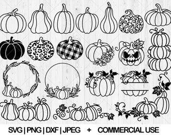 Pumpkin svg bundle, Floral pumpkin svg, dxf, png, jpg, Pumpkin wreath svg, Halloween fall pumpkin svg, Leopard pumpkin svg, Instant Download