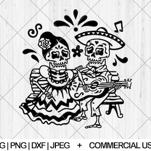 Jour des morts svg, Sugar skull svg, dxf, png, jpg, mexican skull svg, Cinco de mayo svg, Halloween skeleton party svg, Instant Download