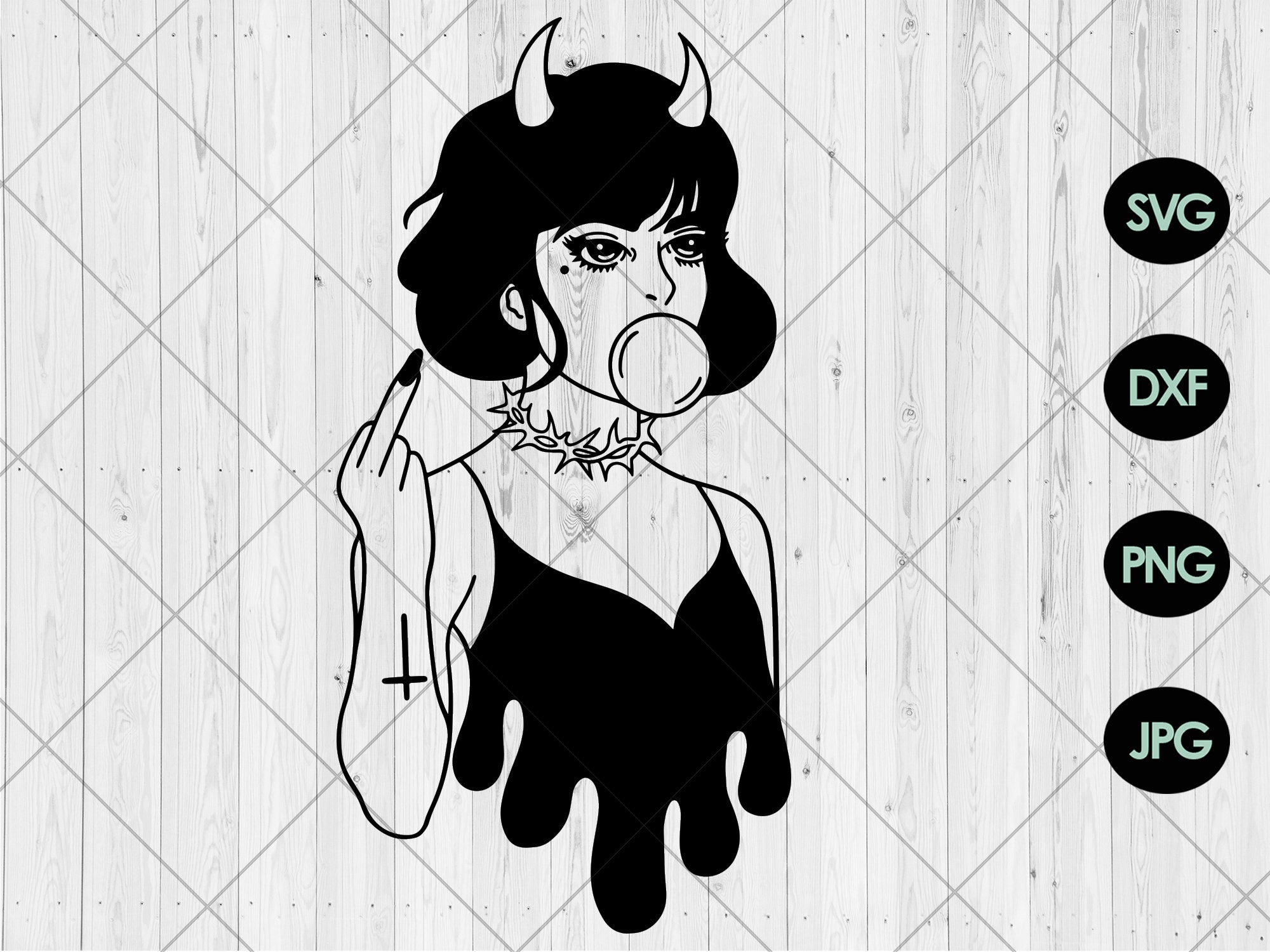 Baddie Svg Baddie Girl Svg Dxf Png Jpg Middle Finger Girl Etsy Denmark
