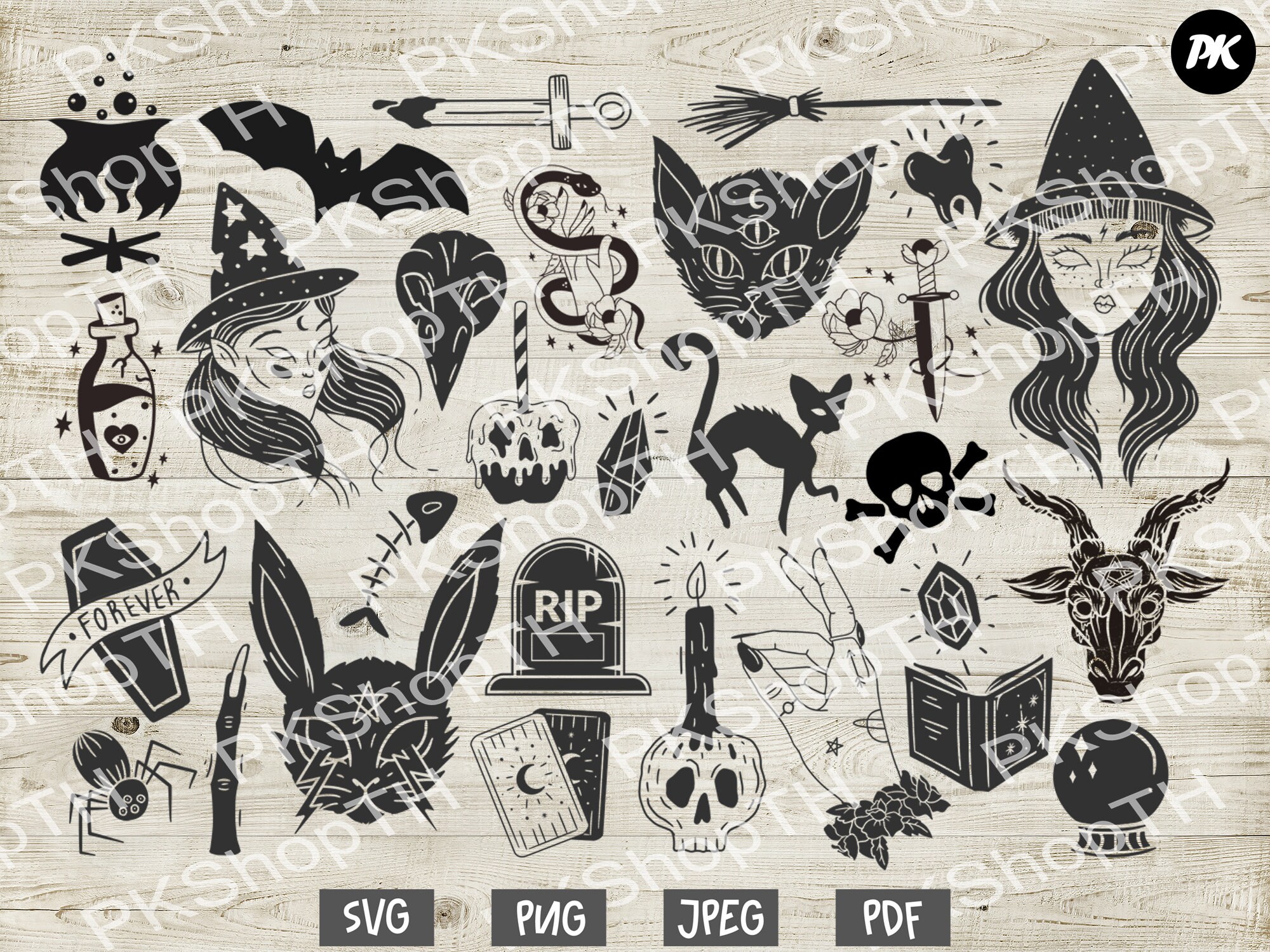 Wicca svg bundle Witchcraft svg png pdf jpg Witches svg | Etsy