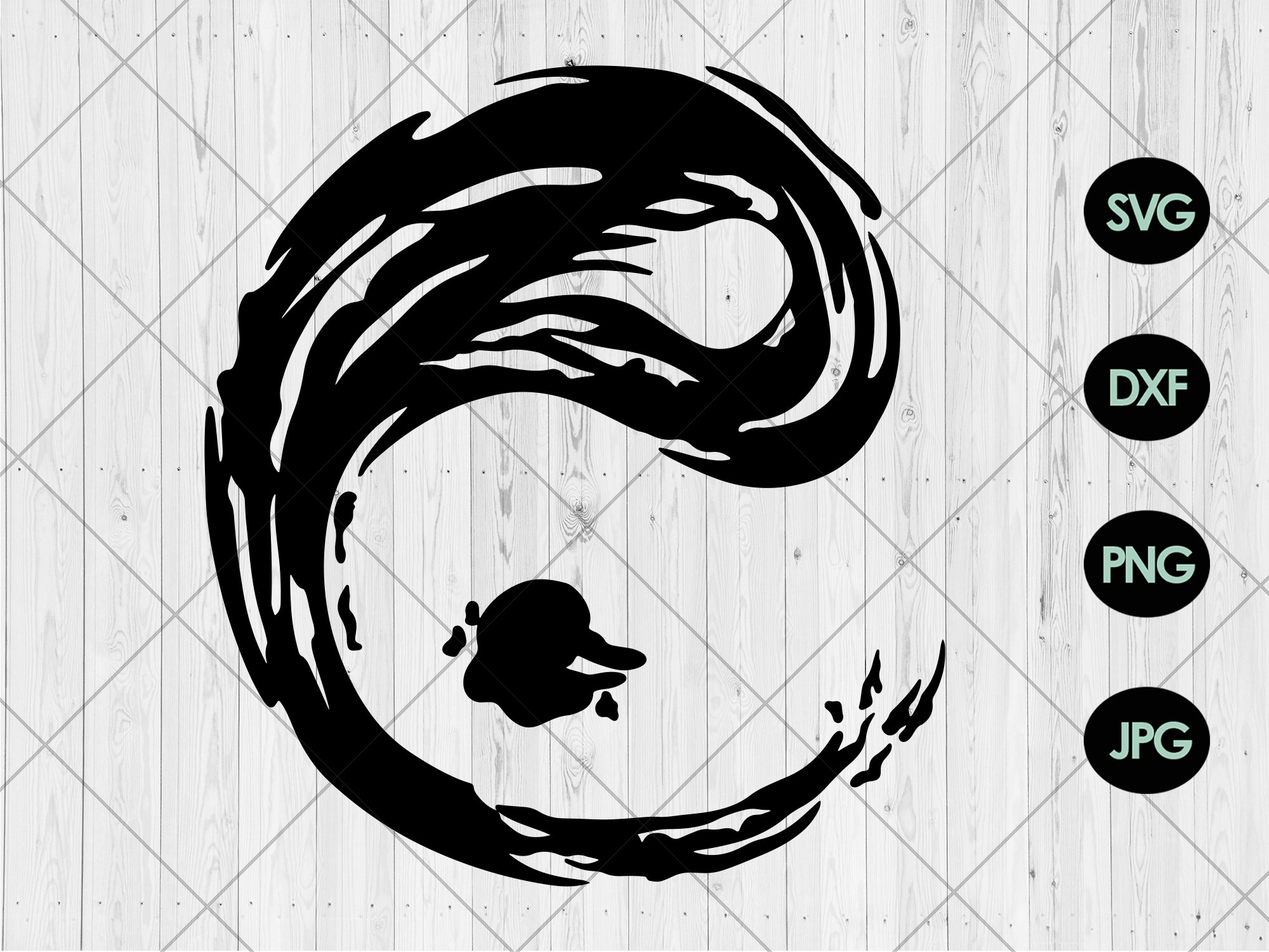 Yin Yang Ink Splash Svg, Cool Yin Yang Sign Svg, Yin Yang Symbol