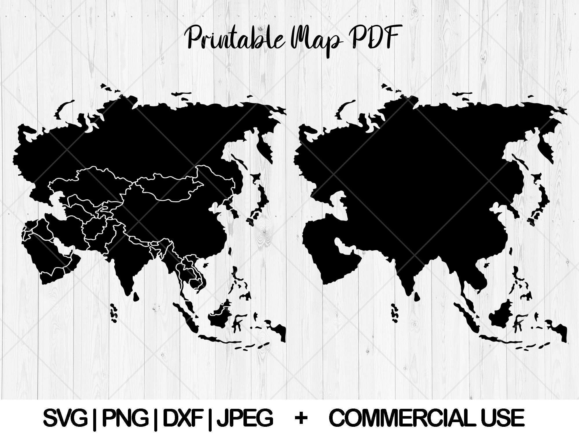 Asia Svg Script Asia Map Svg, Asia Country Svg, Dxf, Png, Jpg, Pdf, Sale Map Svg ...