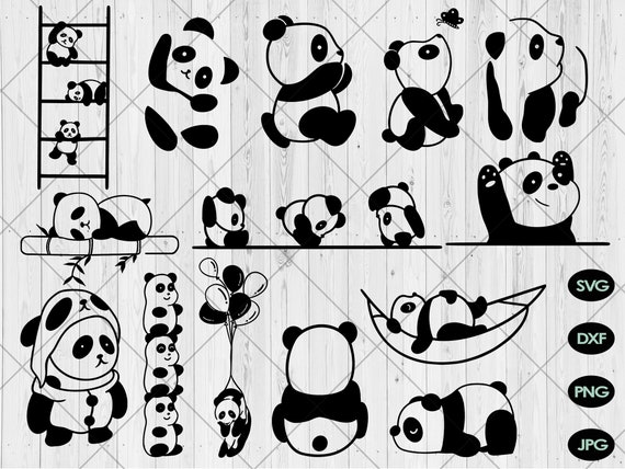 Funny cute panda svg bundle, Baby panda svg, dxf, png, jpg, Panda bear svg, Sleepy panda svg, Cartoon panda bundle svg, Instant Download