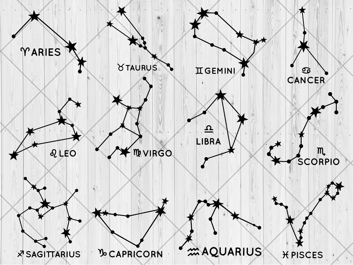 Zodiac Star Sign Svg Bundle Zodiac Names Svg Png Dxf Jpg - Etsy