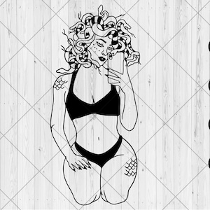 Medusa svg, Sexy woman with snake head svg, dxf, png, jpg, Girl snake face svg, Gorgon svg, Selfie girl svg, Snake hair svg,Instant Download