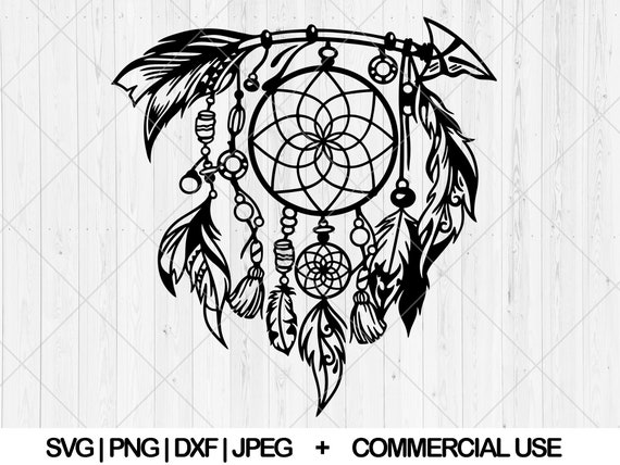 Boho dreamcatcher svg, Tribal dream catcher svg, dxf, png, jpg, Indian dream catcher, Tribal feathers svg, Dreamcatcher svg,Instant Download