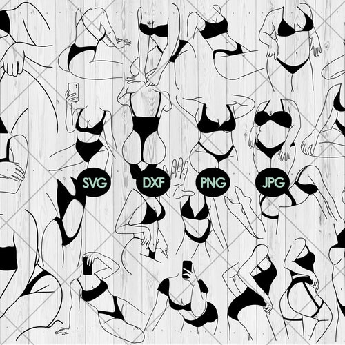 Girls Body Line Art Svg Bundle Body Positive Svg Dxf Png Etsy UK