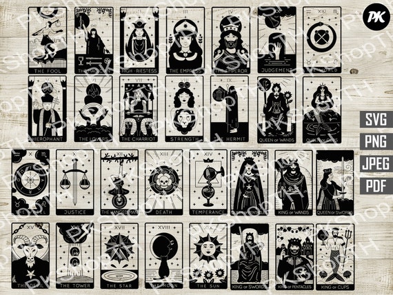 Download 30 Tarot Card Svg Bundle Tarot Card Set Svg Png Pdf Jpg Etsy