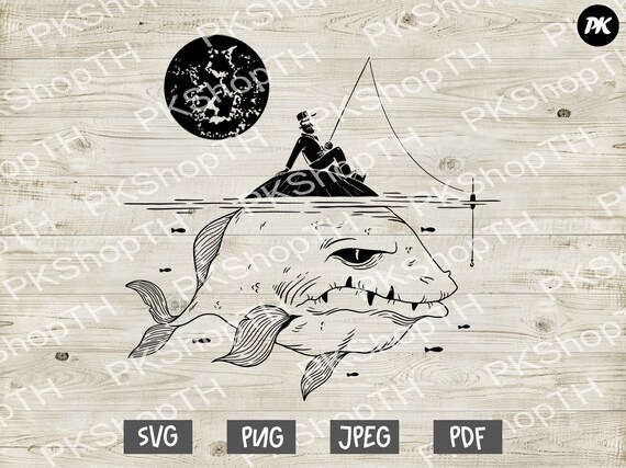 Download Fishing On Big Fish Svg Fisherman Svg Png Pdf Jpg Etsy